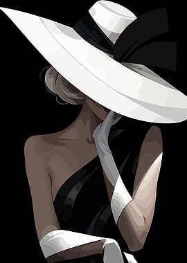 Elegant Woman in Hat Illustration