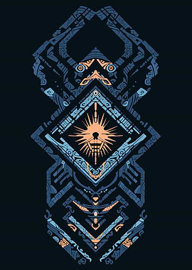 Abstract Geometric Totem Illustration [Oceanic Sigil]