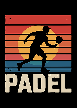 Retro Padel Player Silhouette