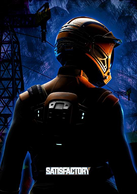 Satisfactory Game Character in Helmet