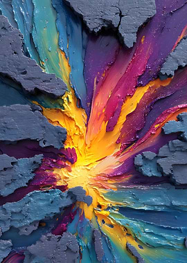 Textured Burst: Impasto Color Eruption