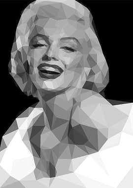 Marilyn Monroe Low Poly Portrait