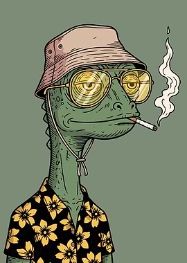 Lizard Smoker with Bucket Hat