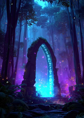 Mystical Portal in Enchanted Forest