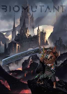 Biomutant character with large sword