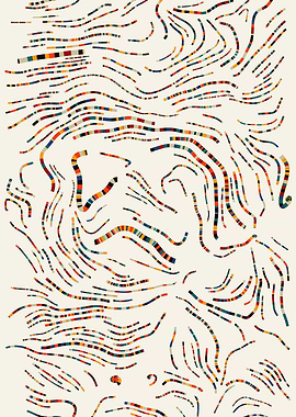 Abstract Multicolored Striped Lines on Beige