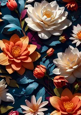 Floral Arrangement with Orange and White Flowers