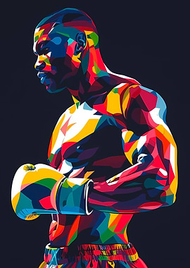 Colorful Boxer Portrait