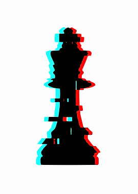 Chess King Glitch Art