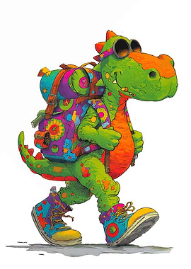 Hippie Dinosaur Traveler