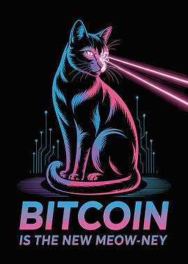 Bitcoin Cat with Laser Eyes meme