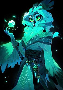 Turquoise Owl Mage Orb
