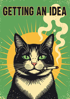 Getting an Idea Cat Poster
