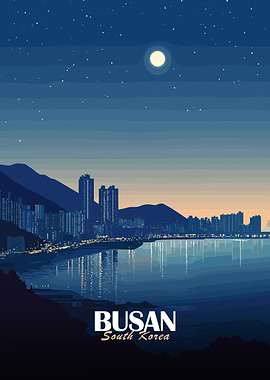 Busan South Korea Night Cityscape
