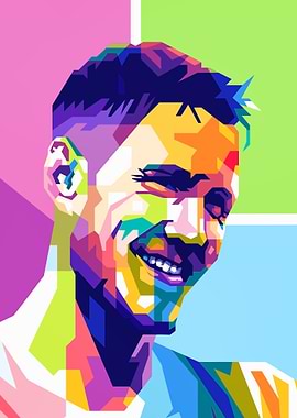 Colorful Pop Art Portrait of Wout Weghorst