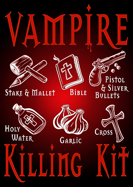 Funny Vampire Killing Kit Illustration