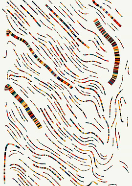 Abstract Colorful Striped Lines on White