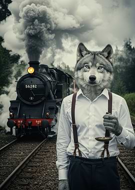 Wolfman with Train and Pocket Watch