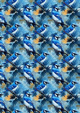Blue Jay Bird Pattern