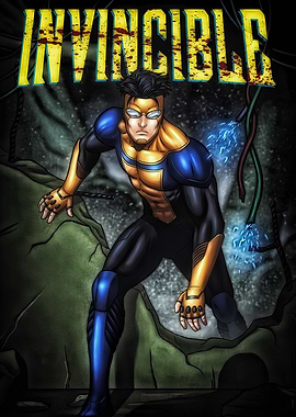 Invincible Comic Book Hero Illustration