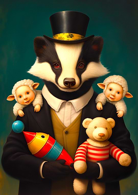 Badger in Suit with Toys