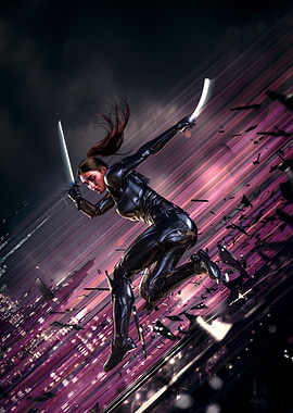 Futuristic Ninja with Swords