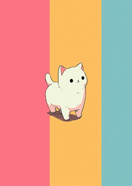 Cute White Kawaii Kitten