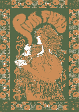 Pink Floyd Concert Poster Art Nouveau