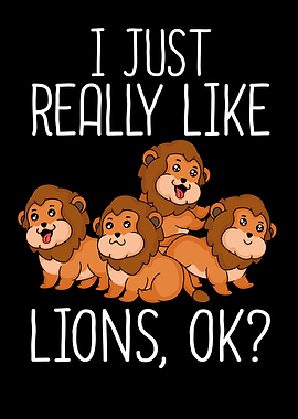 Cute Lion Gift Kids Lion Lover Women Men Lion