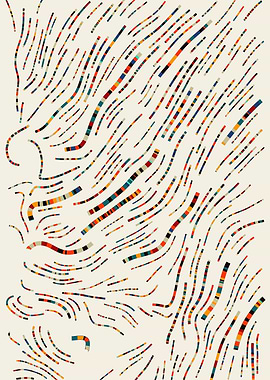 Abstract Colorful Lines on Beige Background