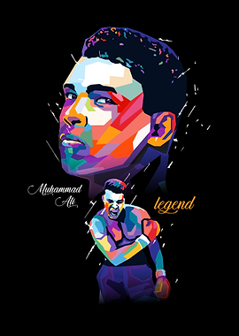 Muhammad Ali legend Colorful Portrait