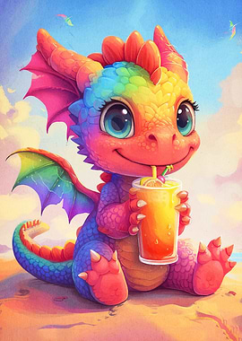 Rainbow Dragon Sipping Drink