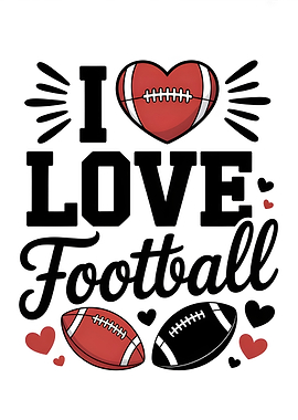 I Love Football Graphic Design