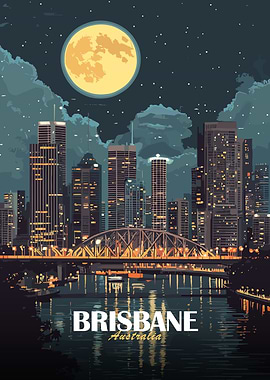 Brisbane Australia Cityscape at Night