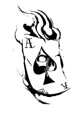 Ace of Spades Skull Tattoo Design