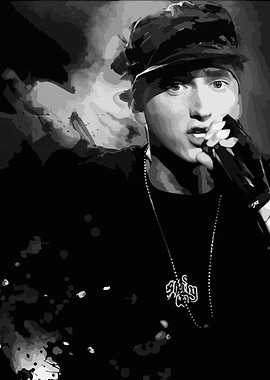 Eminem Black and White Portrait
