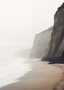 Misty Cliffs by the Sea