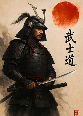Samurai Warrior with Katana and Bushido