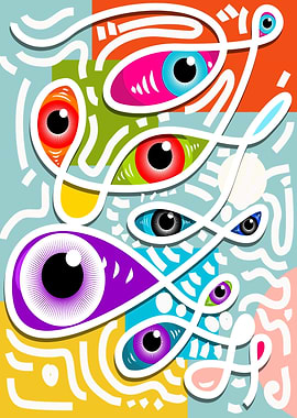 Colorful Abstract Eye Pattern