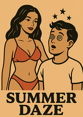 Summer Daze Cartoon Illustration