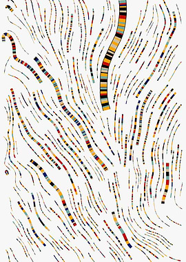 Abstract Colorful Striped Lines on White