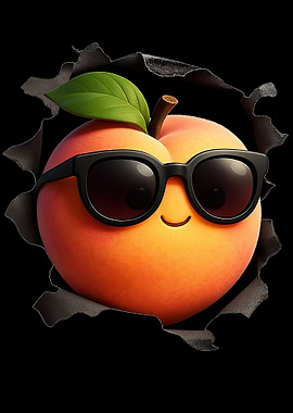 Cool Peach with Sunglasses