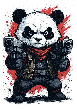 Gangster Panda with Guns