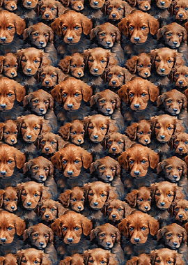 Many Brown Puppies Pattern