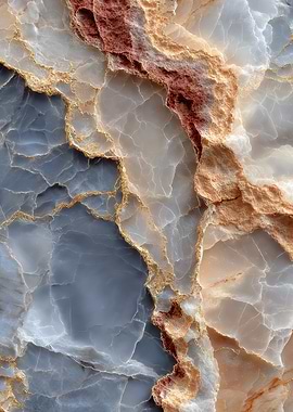 Abstract Marble Texture with Gold Veins