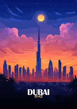 Dubai Skyline at Sunset