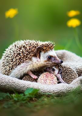Hedgehog Family Portrait
