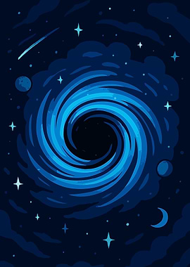 Into the Void: Blue Space Swirl Black Hole