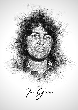 Ian Gillan Sketch Portrait