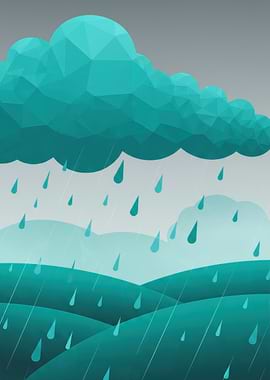 Geometric Rain Landscape